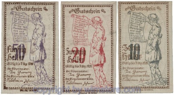 Brunn an der Erlauf, G0110a, Serie 10, 20, 50 Heller; 1-