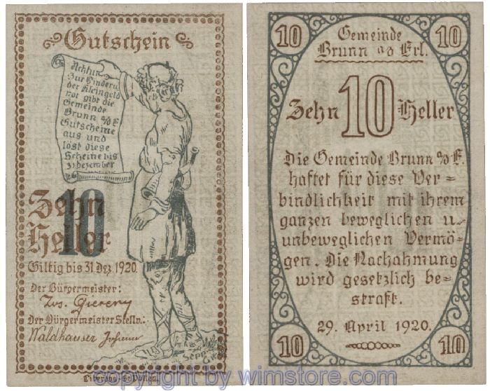 Brunn an der Erlauf, G0110a, 10 Heller; 1