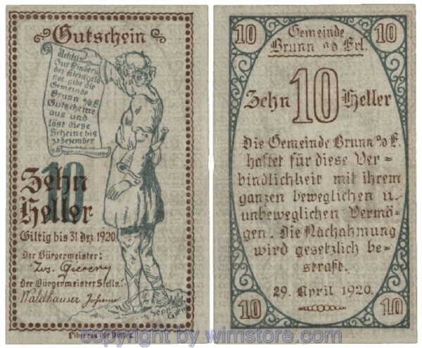 sn101983 Brunn an der Erlauf, G0110a, 10 Heller; 1-
