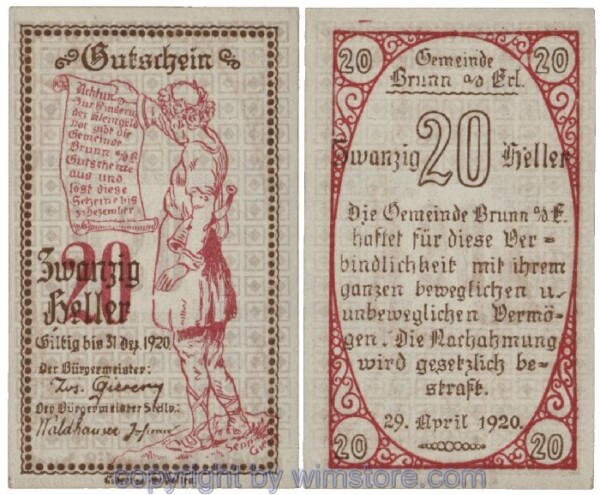 Brunn an der Erlauf, G0110a, 20 Heller; 1