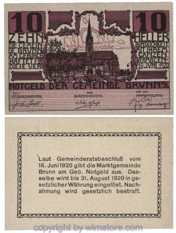 Brunn am Gebirge, G0109a, 10 Heller; 1