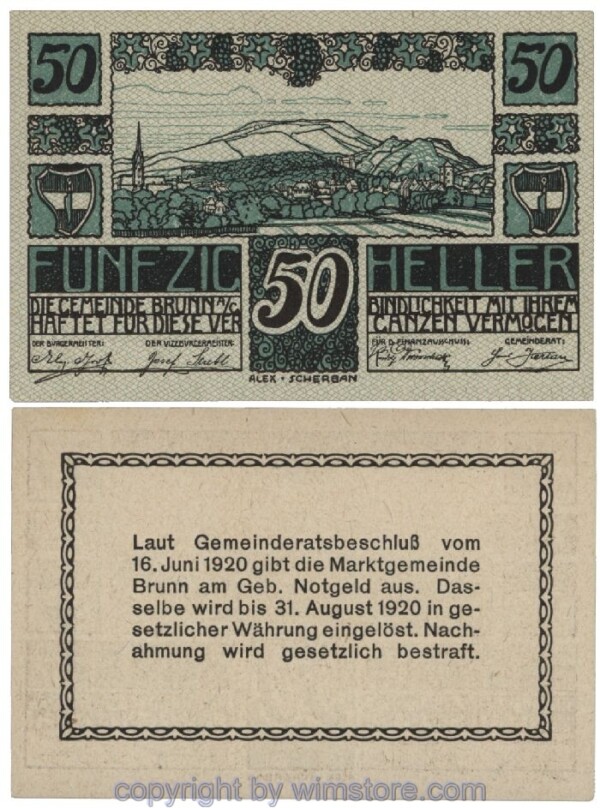 Brunn am Gebirge, G0109b, 50 Heller; 1