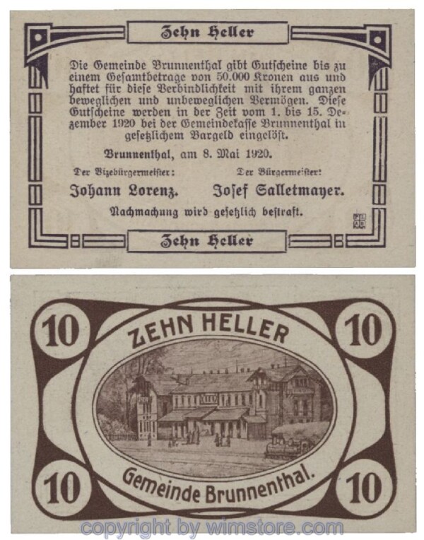 Brunnenthal, G0111a, 10 Heller; 1