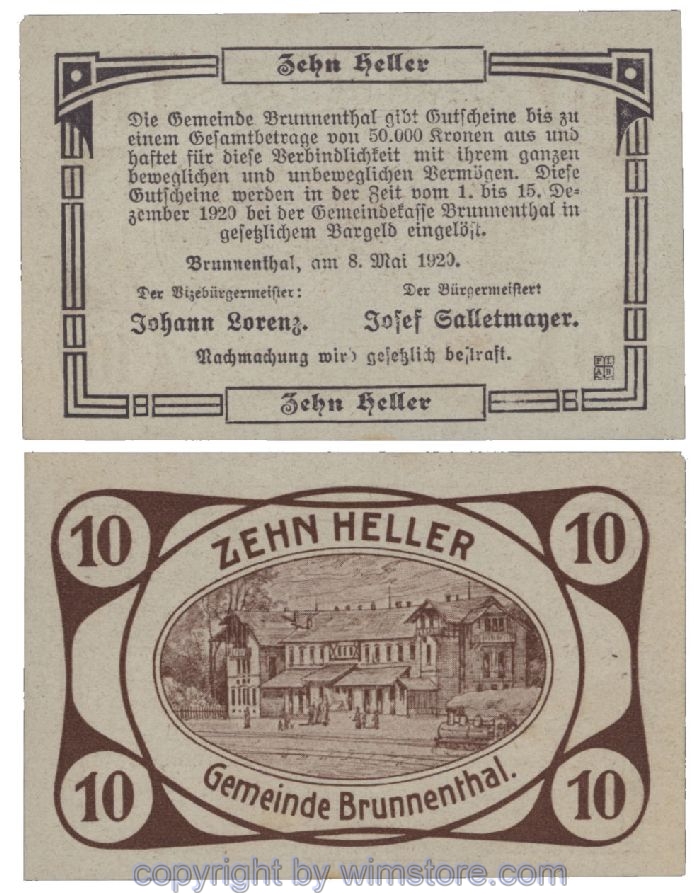 Brunnenthal, G0111a, 10 Heller; 1-