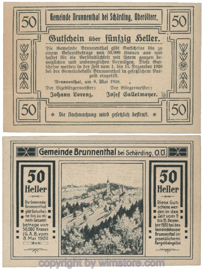 Brunnenthal, G0111a, 50 Heller; 1-