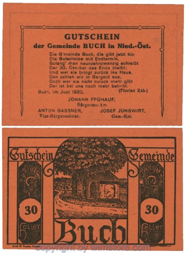 Buch, G0113a, 30 Heller; 1-