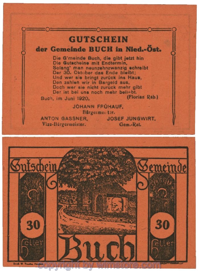 Buch, G0113a, 30 Heller; 1-