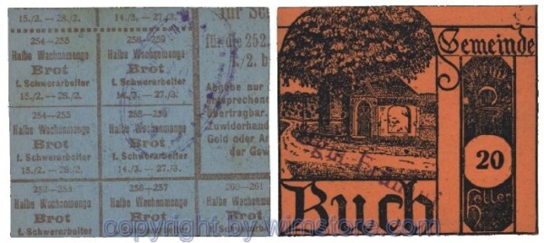 Buch, G0113S3pb1, 20 Heller, rechts, Bgm. Bild; 1