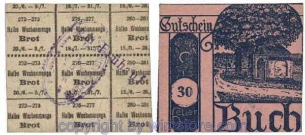 Buch, G0113S3pb2, 30 Heller, links, Bgm. Rs.; 1