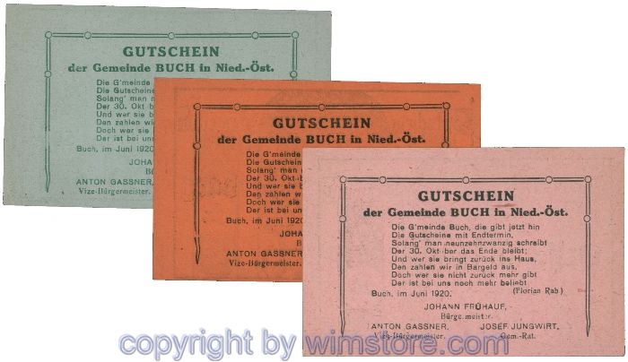 Buch, G0113S3q, Serie 20, 30, 50 Heller; 1