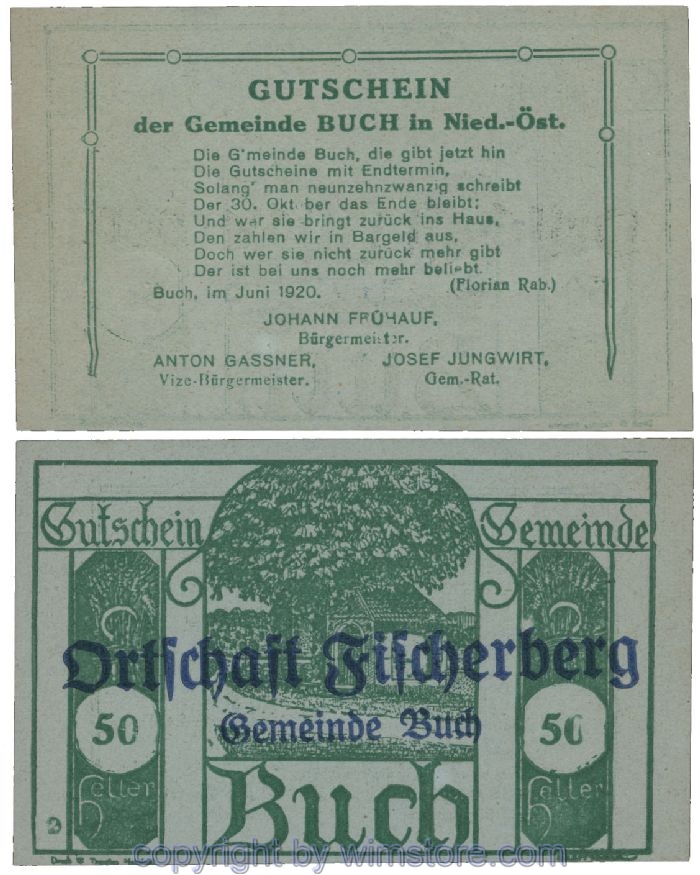 Buch, G0113S3q, 50 Heller; 1