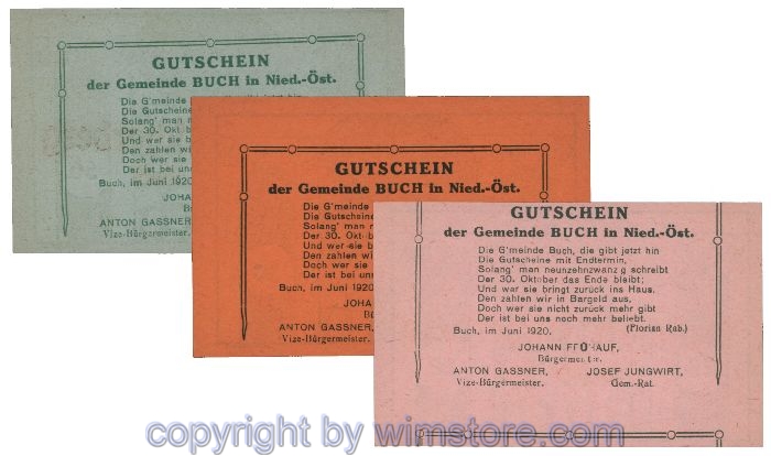 Buch, G0113S3r, Serie 20, 30, 50 Heller; 1