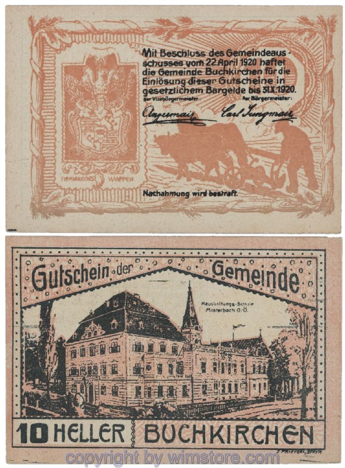 sn102140 Buchkirchen, G0114a, 10 Heller; 1