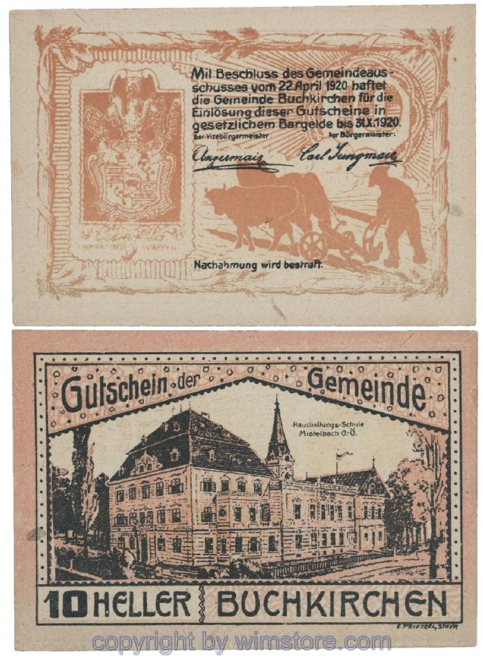 sn102141 Buchkirchen, G0114a, 10 Heller; 1-