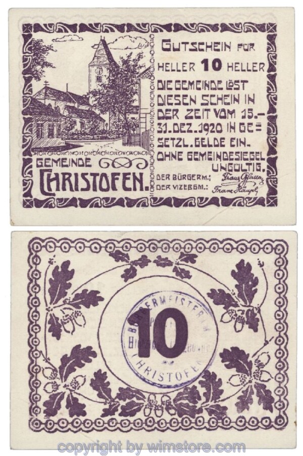 Christofen, G0117a, 10 Heller; 1-