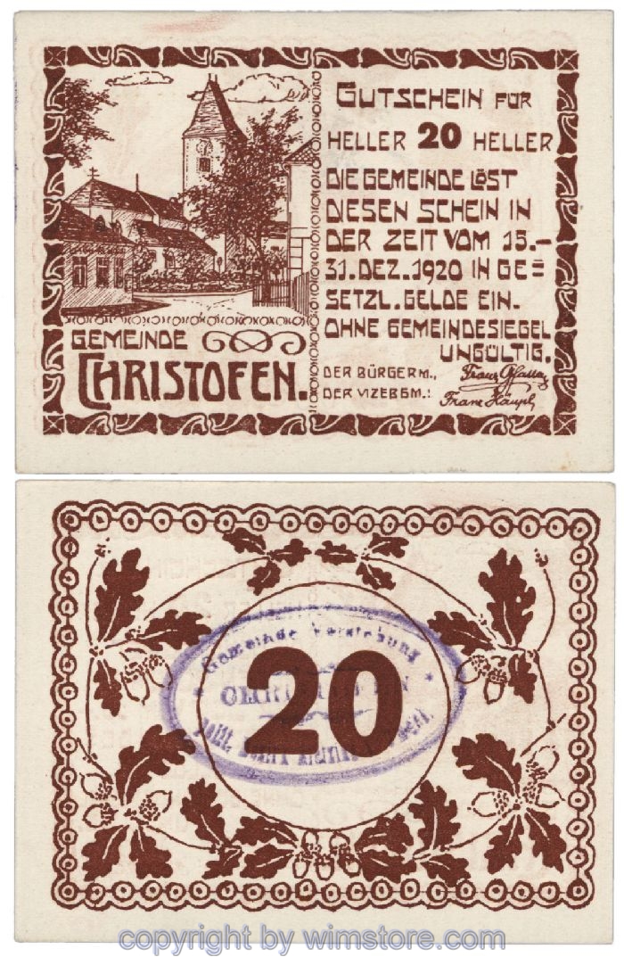 Christofen, G0117b, 20 Heller; 1-