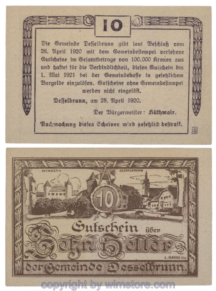 Desselbrunn, G0119a, 10 Heller; 1-
