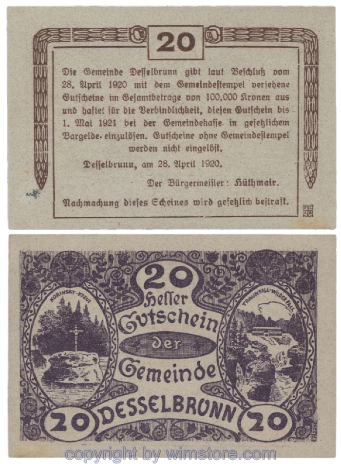 Desselbrunn, G0119a, 20 Heller; 1-