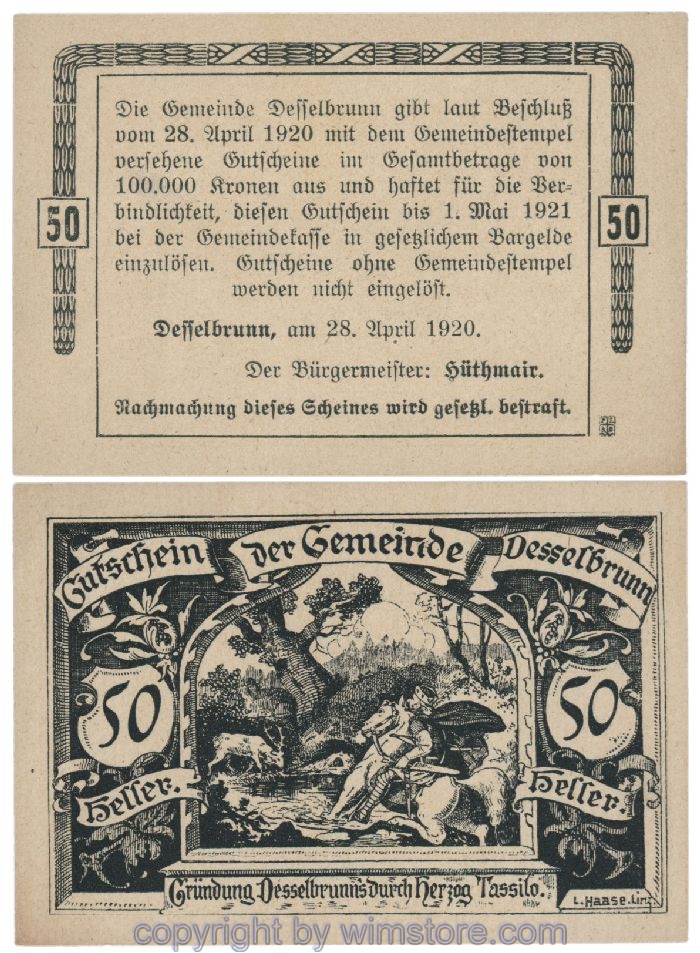 Desselbrunn, G0119a, 50 Heller; 1-