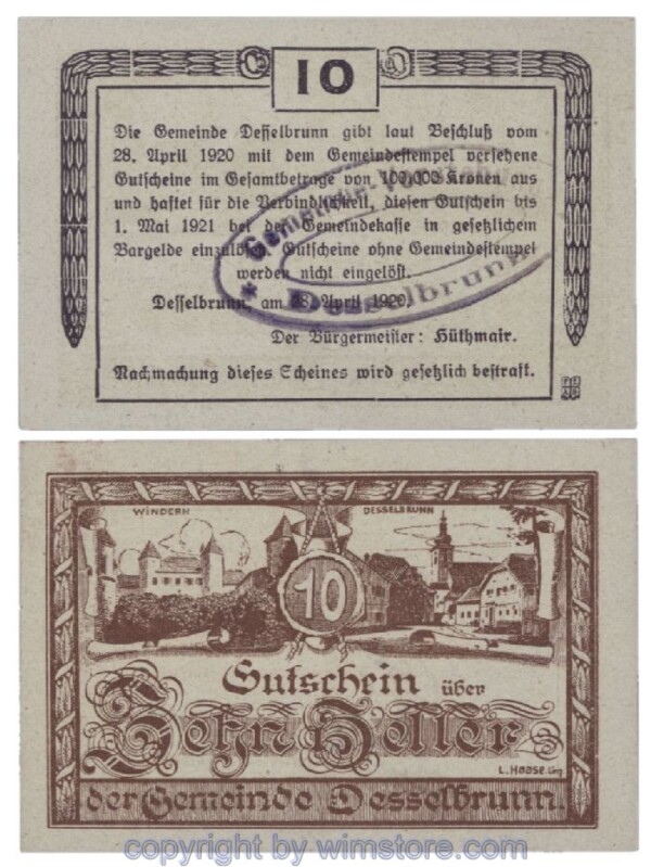 Desselbrunn, G0119b, 10 Heller; 1