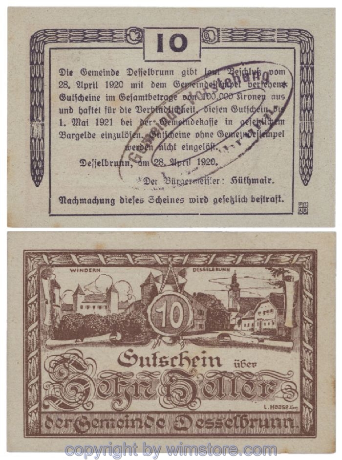 Desselbrunn, G0119b, 10 Heller; 1-