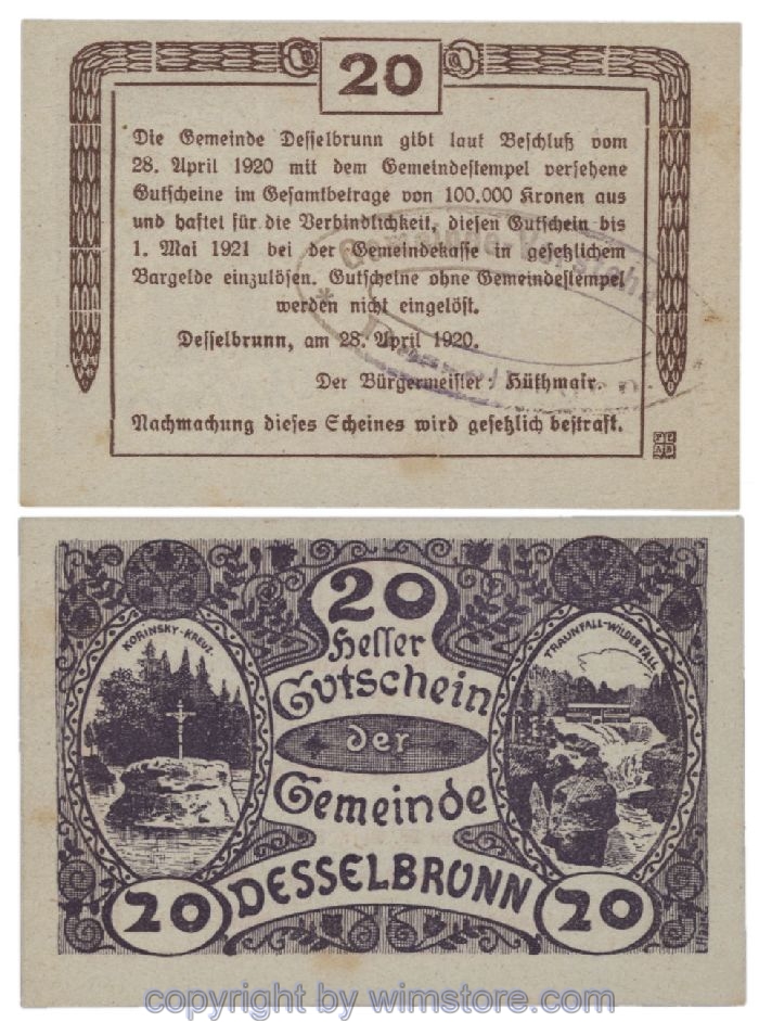 Desselbrunn, G0119b, 20 Heller; 1-