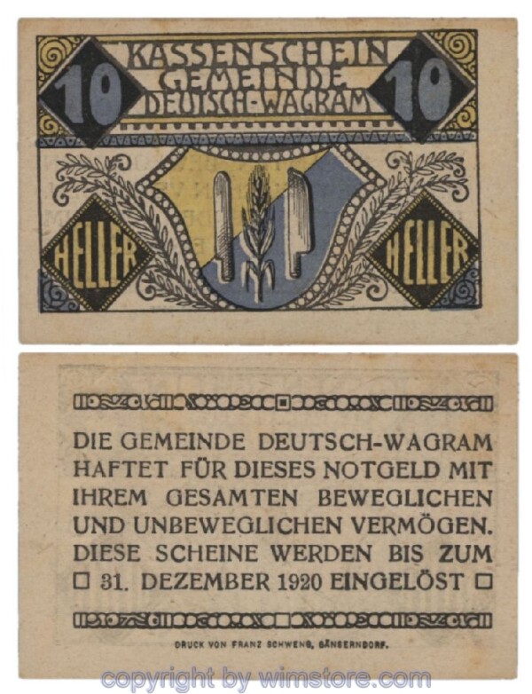Deutsch-Wagram, G0121a13, 10 Heller; 1-