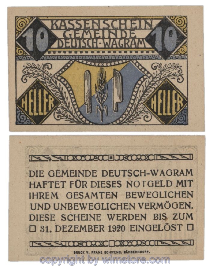 Deutsch-Wagram, G0121a19, 10 Heller; 1