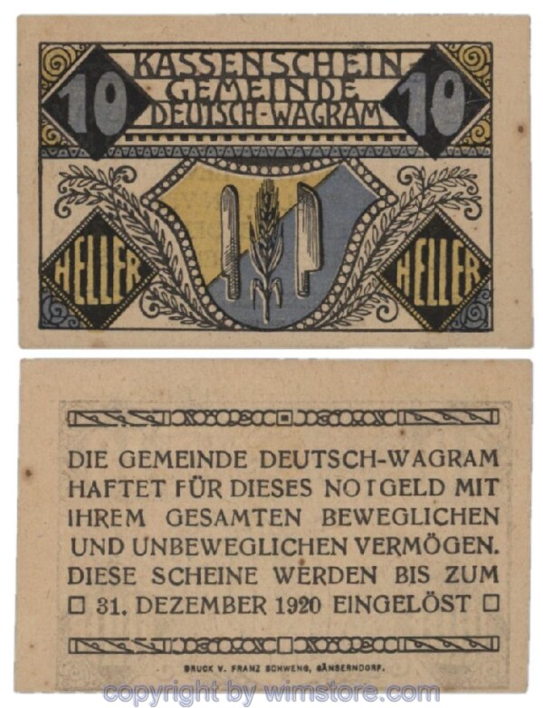 Deutsch-Wagram, G0121a19, 10 Heller; 1-