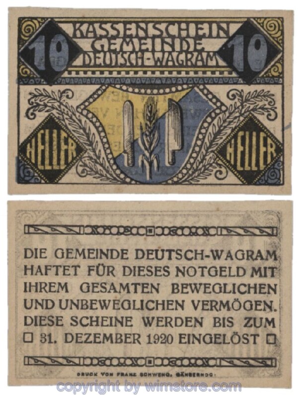 Deutsch-Wagram, G0121a22, 10 Heller; 1
