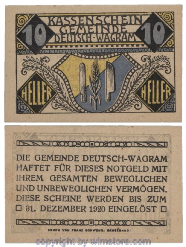 Deutsch-Wagram, G0121a22, 10 Heller; 1-