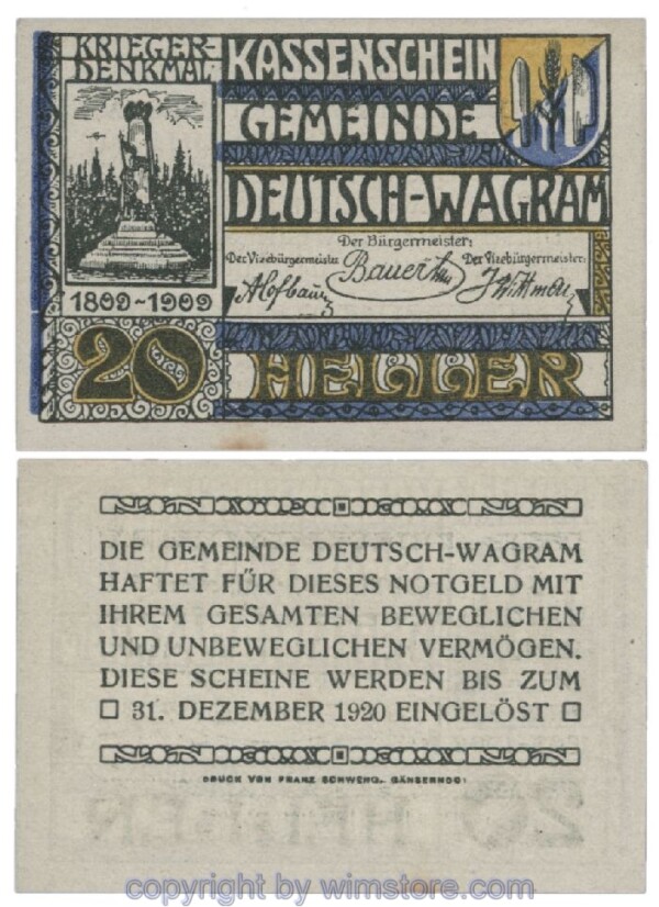 Deutsch-Wagram, G0121b02, 20 Heller; 1-