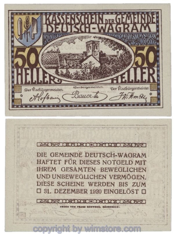 Deutsch-Wagram, G0121b03, 50 Heller; 1-