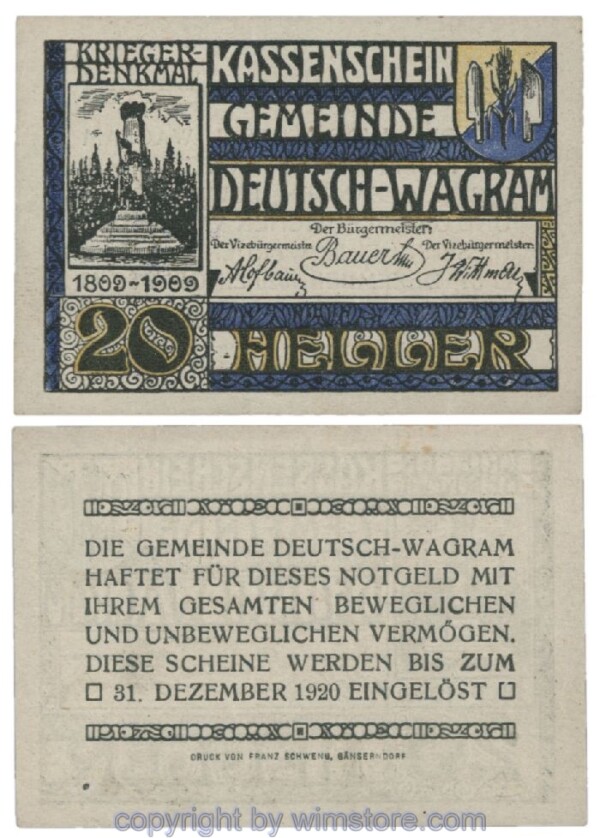 Deutsch-Wagram, G0121b17, 20 Heller; 1-