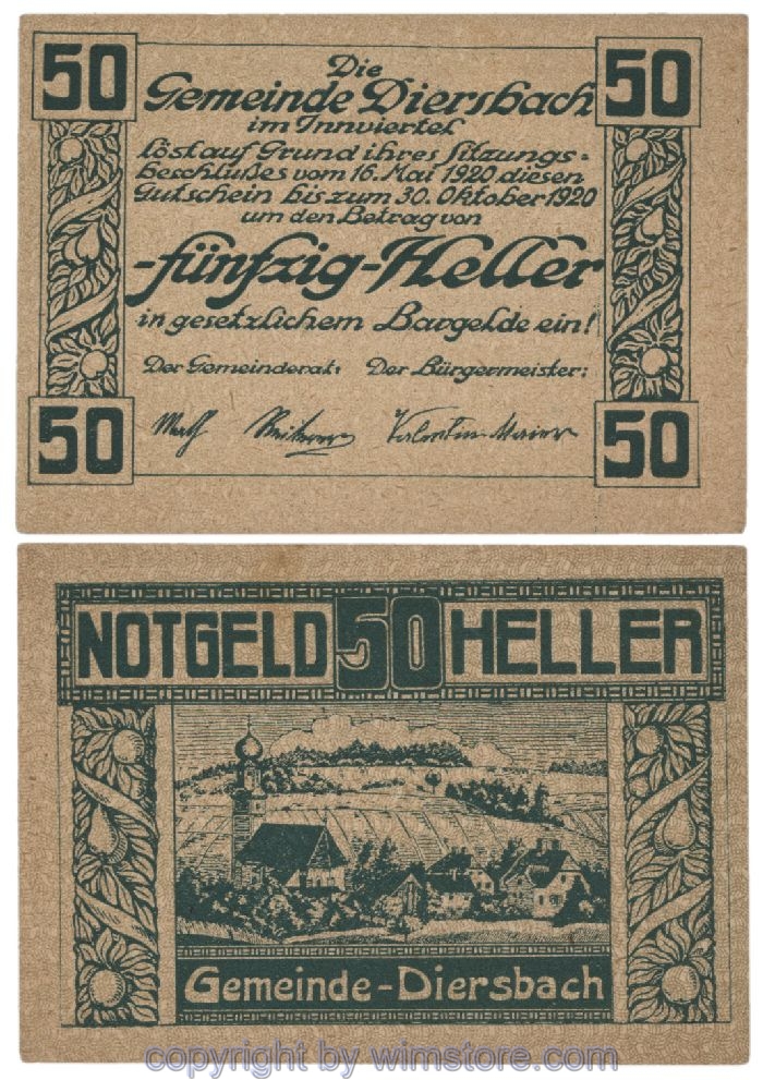 Diersbach, G0122a, 50 Heller; 1-