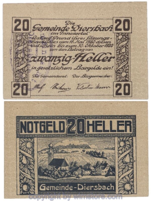 Diersbach, G0122b1, 20 Heller; 1
