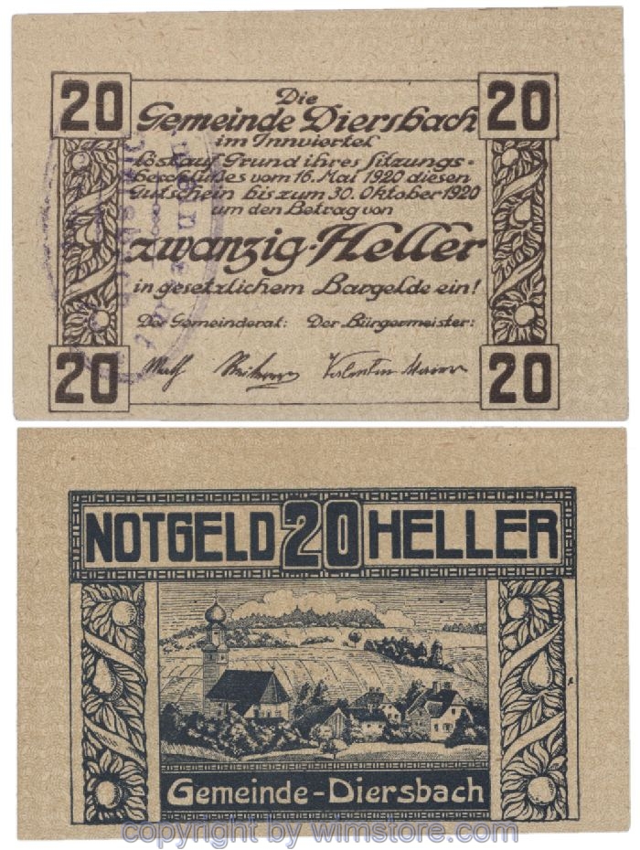 Diersbach, G0122b1, 20 Heller; 1