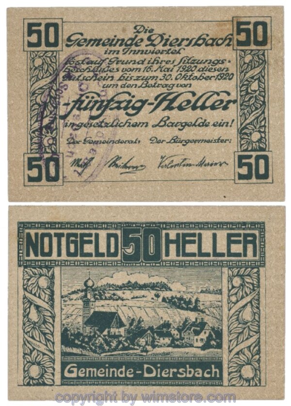 Diersbach, G0122b, 50 Heller; 1-