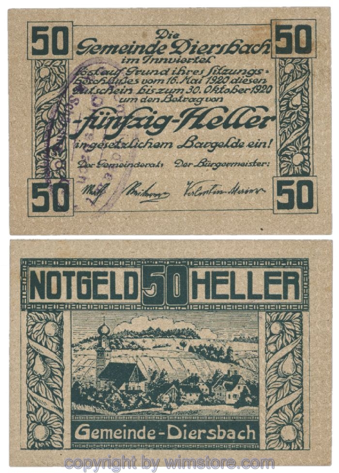 Diersbach, G0122b, 50 Heller; 1-