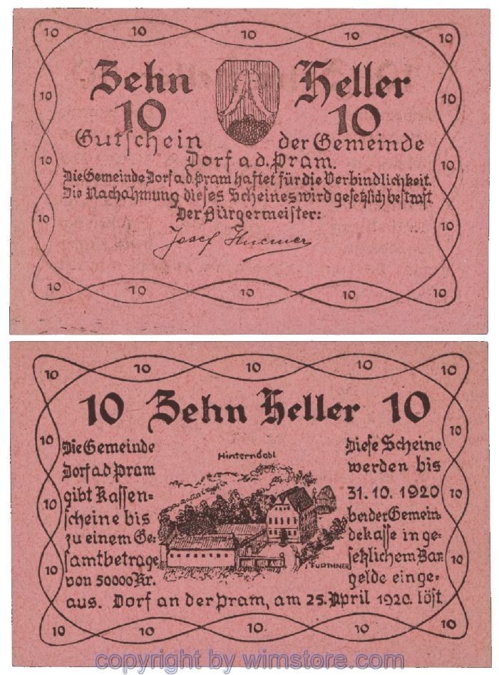 Dorf an der Pram, G0129Ia, 10 Heller; 1