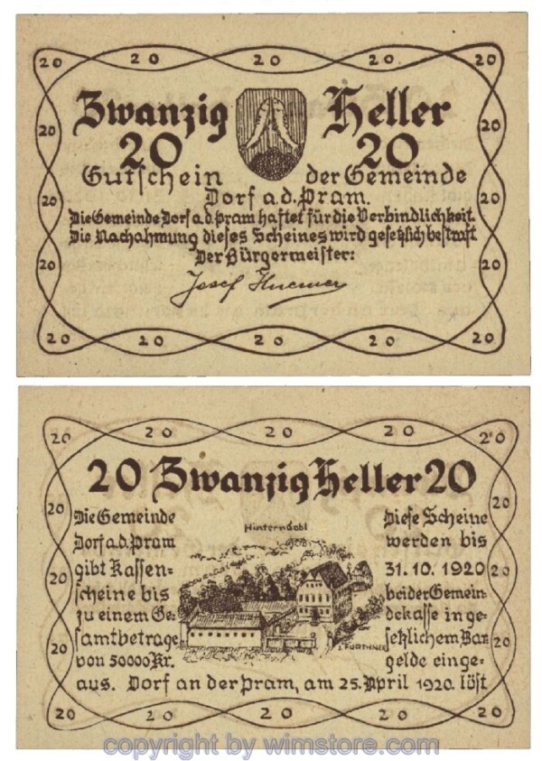 Dorf an der Pram, G0129Ia, 20 Heller; 1-
