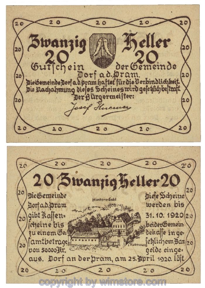 Dorf an der Pram, G0129Ia, 20 Heller; 1-