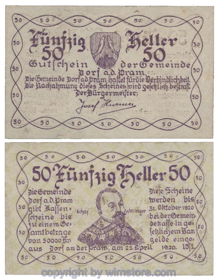 Dorf an der Pram, G0129Ia, 50  Heller; 1-