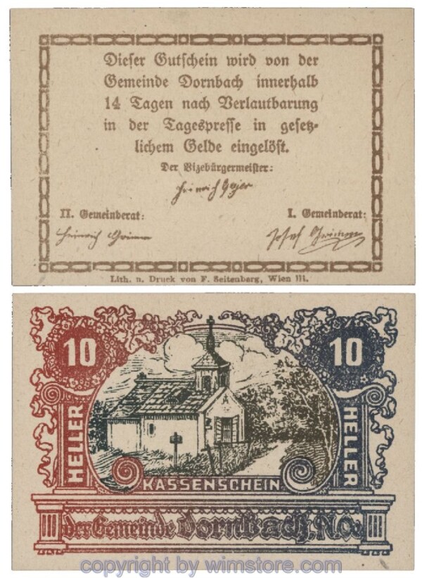 Dornbach, G0132a, 10 Heller; 1