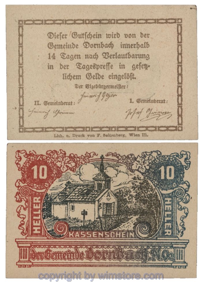 Dornbach, G0132a, 10 Heller; 1-