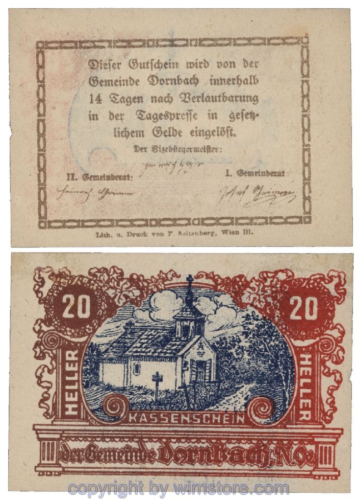 Dornbach, G0132a, 20 Heller; 1-
