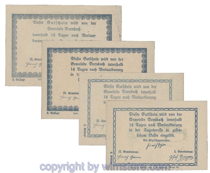 Dornbach, G0132c, Serie 10, 20, 50, 75 Heller; 1