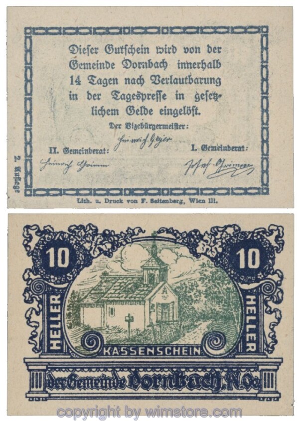 Dornbach, G0132c, 10 Heller; 1