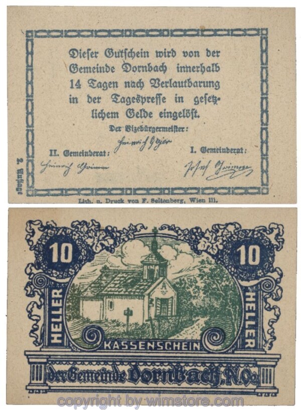 sn102591 Dornbach, G0132c, 10 Heller; 1-
