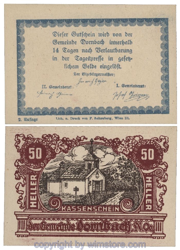 Dornbach, G0132c, 50 Heller; 1